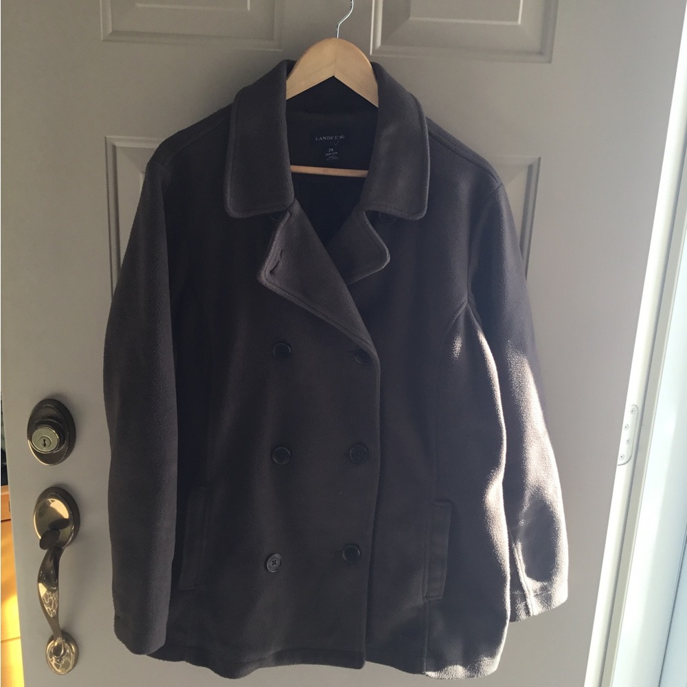 Lands’ End Double-Breasted Peacoat - Dark Brown